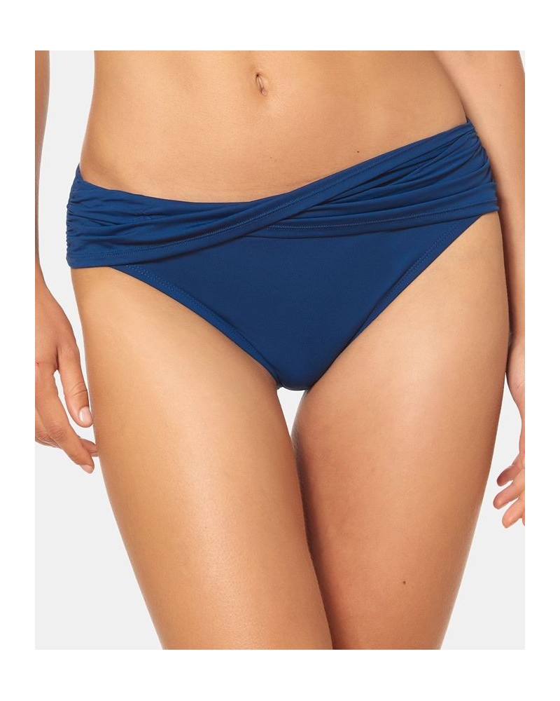 Ring-Neckline Bikini Top & Draped High-Waist Bottoms Navy $24.68 Swimsuits