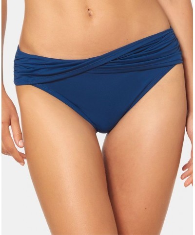 Ring-Neckline Bikini Top & Draped High-Waist Bottoms Navy $24.68 Swimsuits