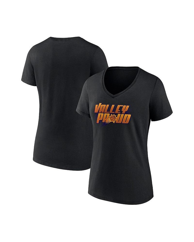 Women's Branded Black Phoenix Suns Hometown Collection Valley Proud V-Neck T-shirt Black $20.79 Tops