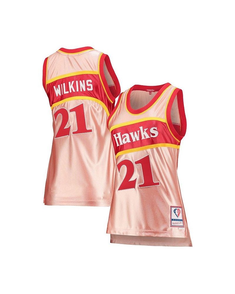 Women's Dominique Wilkins Pink Atlanta Hawks 75th Anniversary Rose Gold 1986 Swingman Jersey Pink $90.65 Jersey