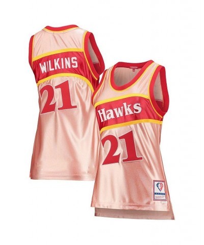 Women's Dominique Wilkins Pink Atlanta Hawks 75th Anniversary Rose Gold 1986 Swingman Jersey Pink $90.65 Jersey