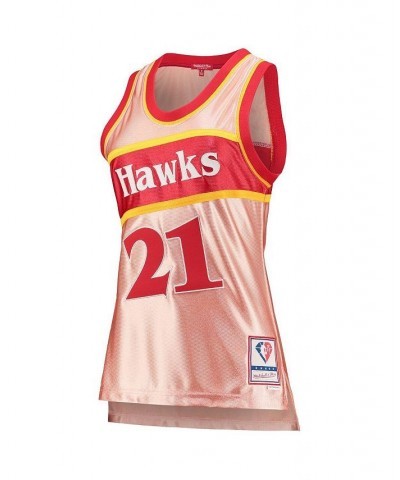 Women's Dominique Wilkins Pink Atlanta Hawks 75th Anniversary Rose Gold 1986 Swingman Jersey Pink $90.65 Jersey