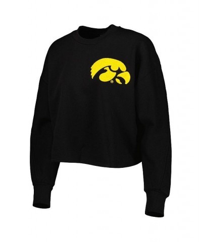 Women's Black Iowa Hawkeyes Back To Reality Colorblock Pullover Sweatshirt Black $31.20 Sweatshirts