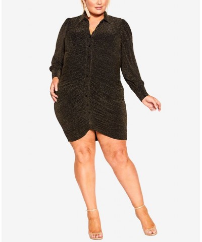 Trendy Plus Size Chloe Long Sleeve Dress Gold $62.55 Dresses