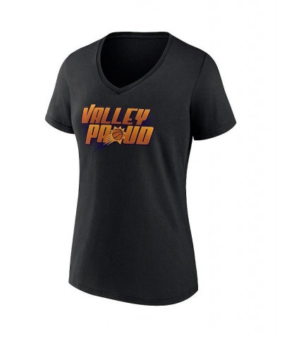 Women's Branded Black Phoenix Suns Hometown Collection Valley Proud V-Neck T-shirt Black $20.79 Tops