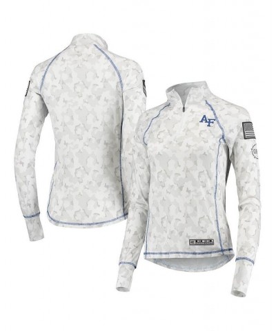 Women's White Air Force Falcons OHT Military-Inspired Appreciation Officer Arctic Camo 1/4-Zip Jacket White $29.14 Jackets