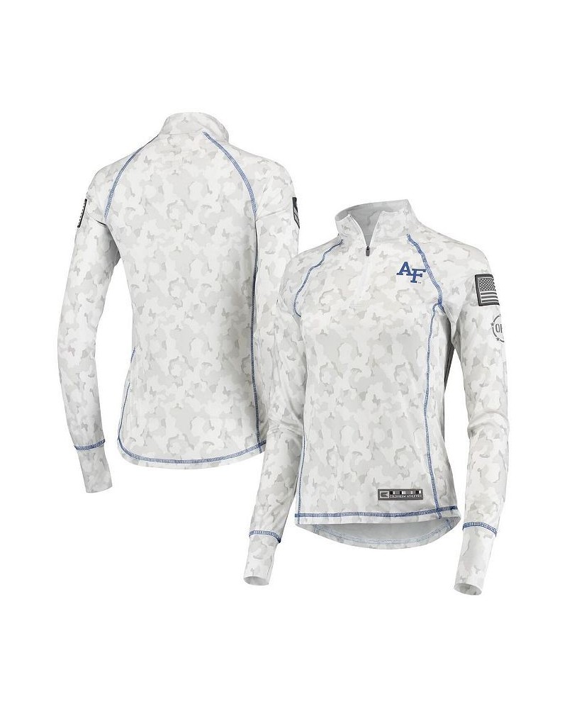 Women's White Air Force Falcons OHT Military-Inspired Appreciation Officer Arctic Camo 1/4-Zip Jacket White $29.14 Jackets