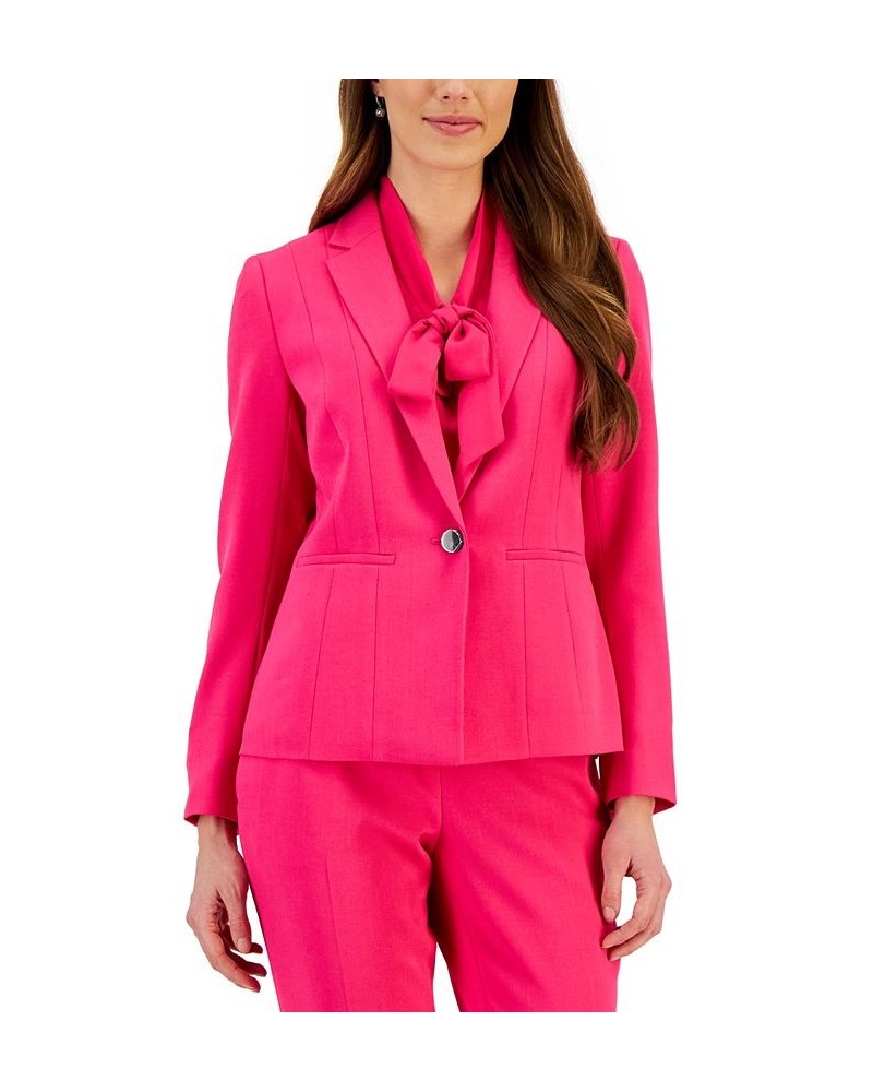 Petite Crepe One-Button Blazer Pink $42.51 Jackets