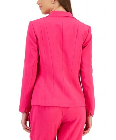 Petite Crepe One-Button Blazer Pink $42.51 Jackets