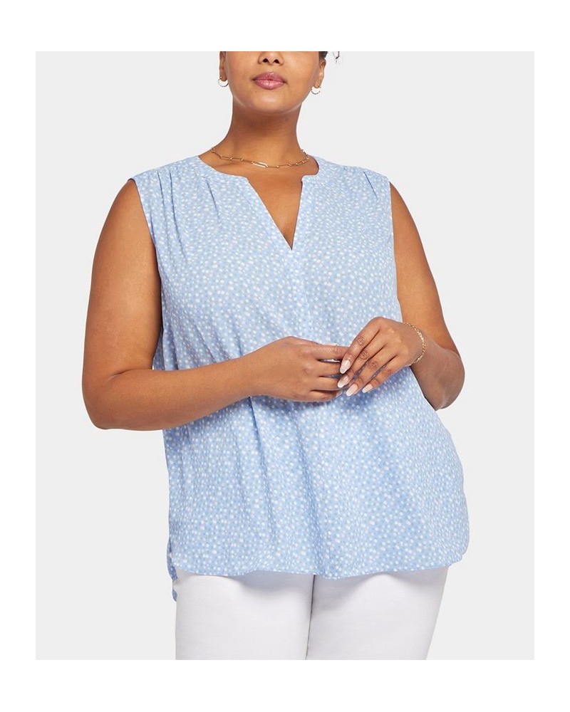 Plus Size Sleeveless Pintuck Blouse Priscilla Dot $25.15 Tops