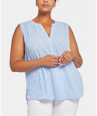 Plus Size Sleeveless Pintuck Blouse Priscilla Dot $25.15 Tops