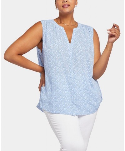 Plus Size Sleeveless Pintuck Blouse Priscilla Dot $25.15 Tops