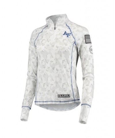 Women's White Air Force Falcons OHT Military-Inspired Appreciation Officer Arctic Camo 1/4-Zip Jacket White $29.14 Jackets