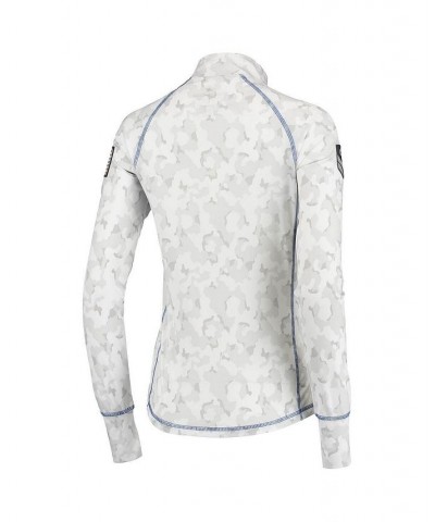 Women's White Air Force Falcons OHT Military-Inspired Appreciation Officer Arctic Camo 1/4-Zip Jacket White $29.14 Jackets