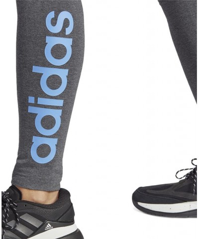 Women's Linear-Logo Full Length Leggings XS-4X Dark Grey Heather/blue Fusion $23.20 Pants