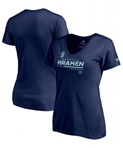 Women's Deep Sea Blue Seattle Kraken Authentic Pro Core Collection Prime V-Neck T-shirt Deep Sea Blue $19.37 Tops