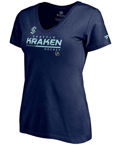 Women's Deep Sea Blue Seattle Kraken Authentic Pro Core Collection Prime V-Neck T-shirt Deep Sea Blue $19.37 Tops