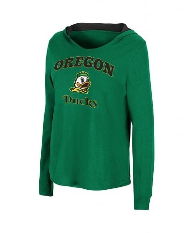 Women's Green Oregon Ducks Catalina Hoodie Long Sleeve T-Shirt Green $20.50 Tops