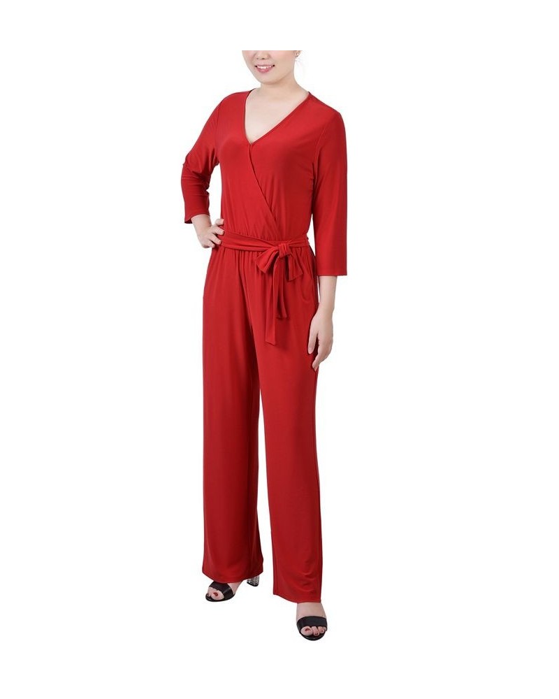 Petite Belted Jumpsuit Red $29.78 Pants