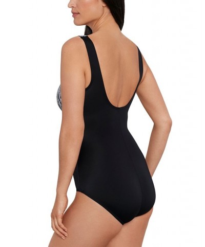 Shape Solver Sport for Women's Sharp Therapy One-Piece Swimsuit Black/White $57.82 Swimsuits