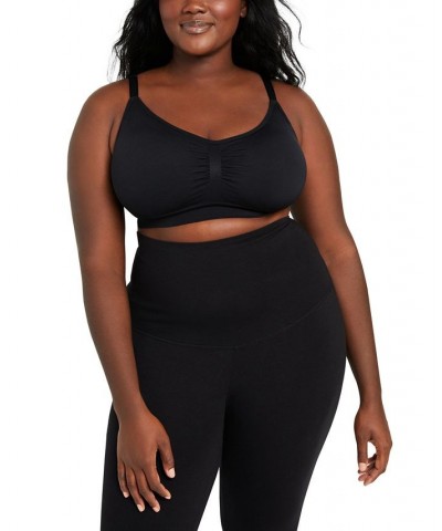 Plus Size Basic Seamless Maternity Bra Black $17.34 Bras