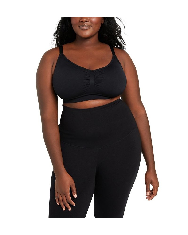 Plus Size Basic Seamless Maternity Bra Black $17.34 Bras