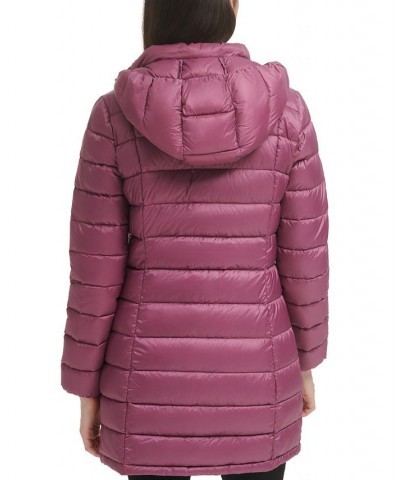 Women's Packable Hooded Down Puffer Coat Plumberry $28.20 Coats