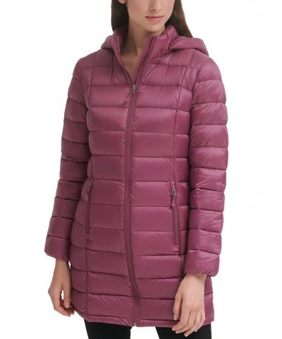 Women's Packable Hooded Down Puffer Coat Plumberry $28.20 Coats