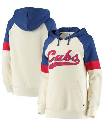 Women's Cream-Royal Chicago Cubs Shutout Raglan Pullover Hoodie Cream-Royal $32.90 Sweatshirts