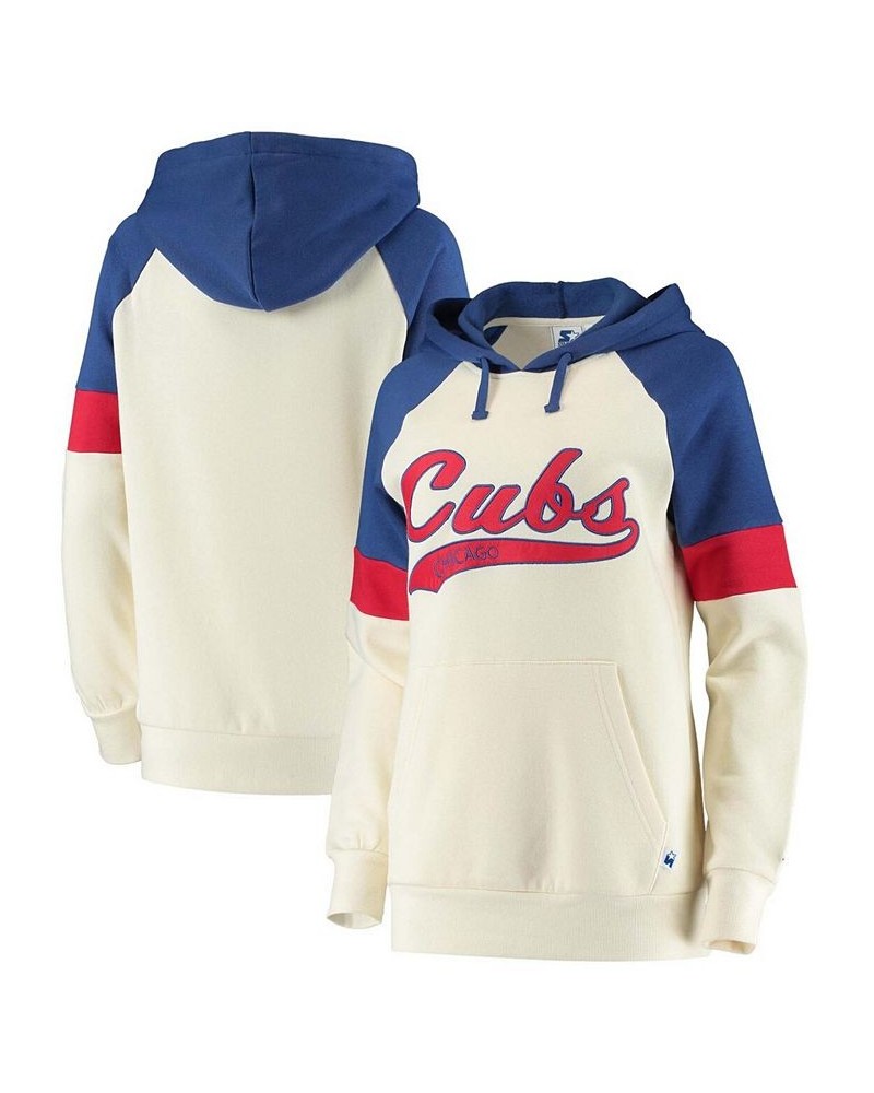 Women's Cream-Royal Chicago Cubs Shutout Raglan Pullover Hoodie Cream-Royal $32.90 Sweatshirts