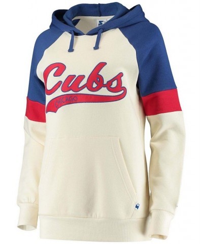 Women's Cream-Royal Chicago Cubs Shutout Raglan Pullover Hoodie Cream-Royal $32.90 Sweatshirts