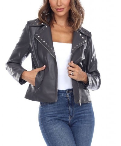 Women's Faux Leather Jacket Gray $26.40 Jackets