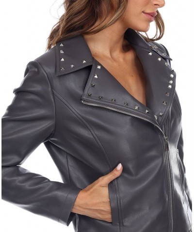 Women's Faux Leather Jacket Gray $26.40 Jackets