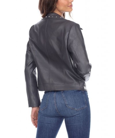 Women's Faux Leather Jacket Gray $26.40 Jackets