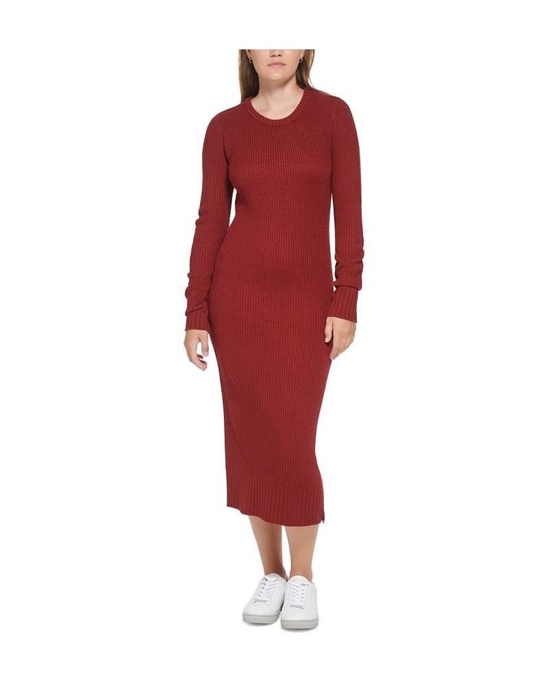 Petite Zippered-Slit Sweater Dress Syrah $34.39 Dresses