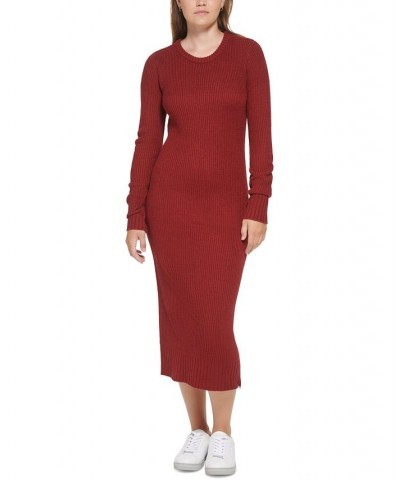 Petite Zippered-Slit Sweater Dress Syrah $34.39 Dresses