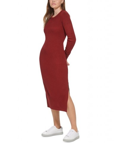 Petite Zippered-Slit Sweater Dress Syrah $34.39 Dresses