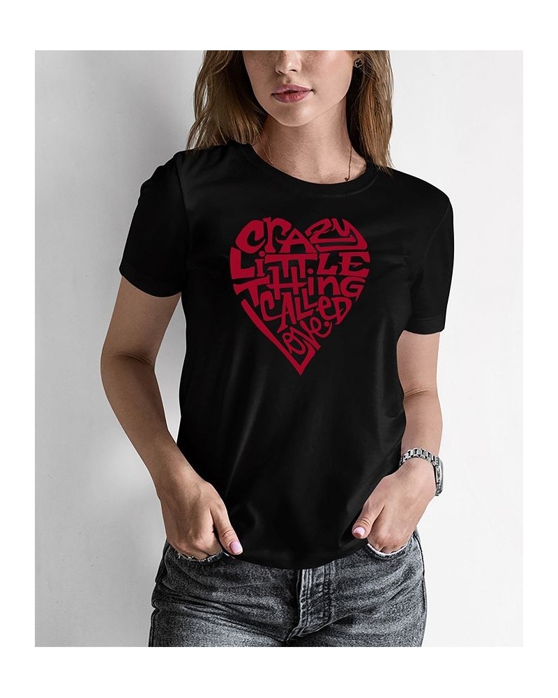 Women's Word Art Crazy Little Thing Called Love T-Shirt Black $18.89 Tops