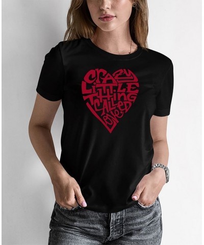 Women's Word Art Crazy Little Thing Called Love T-Shirt Black $18.89 Tops