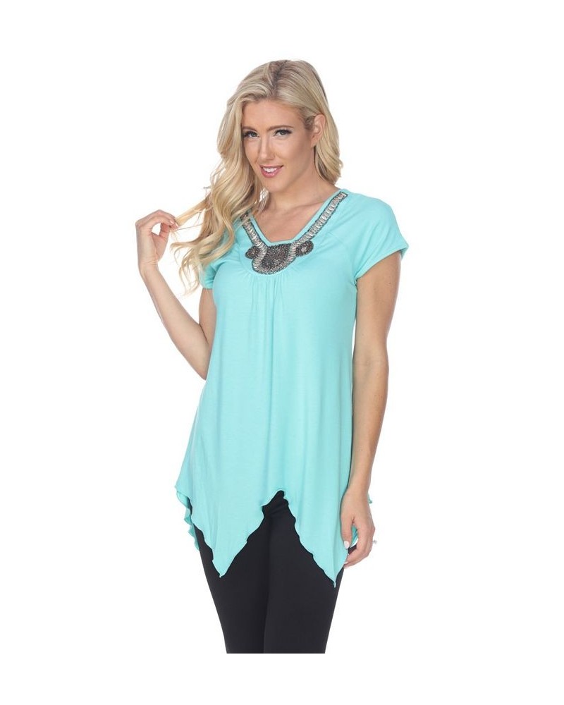 Women's Fenella Embellished Tunic top Green $28.09 Tops