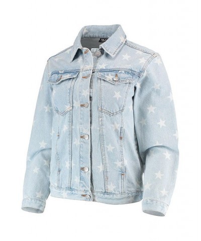 Women's San Francisco Giants Allover Print Button-Up Denim Jacket Denim $70.50 Jackets