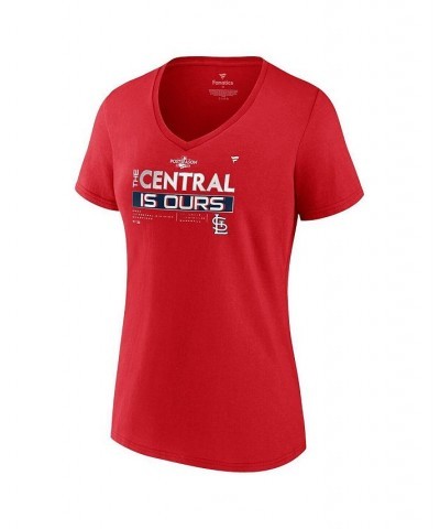 Women's Branded Red St. Louis Cardinals 2022 NL Central Division Champions Plus Size V-Neck T-shirt Red $35.39 Tops