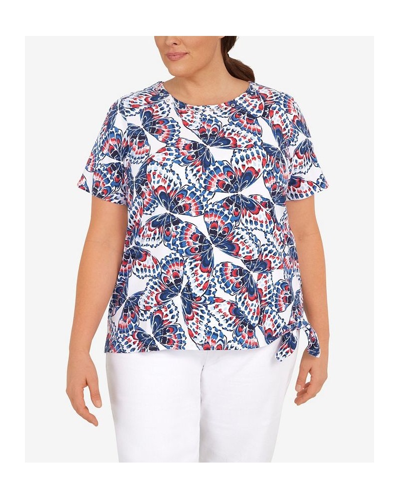 Plus Size Butterfly Tie Hem Top Multi $33.57 Tops