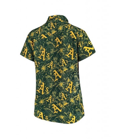 Women's Green Gold Oakland Athletics Tonal Print Button-Up Shirt Green, Gold $32.00 Tops