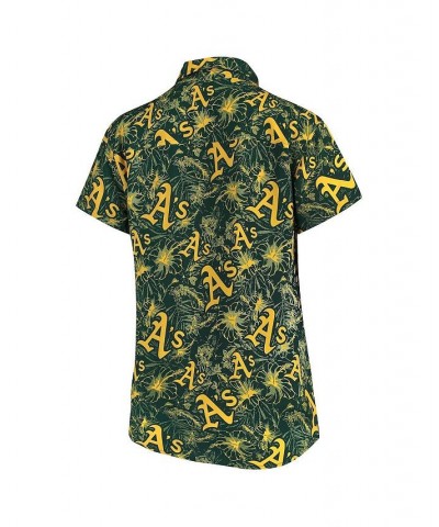 Women's Green Gold Oakland Athletics Tonal Print Button-Up Shirt Green, Gold $32.00 Tops