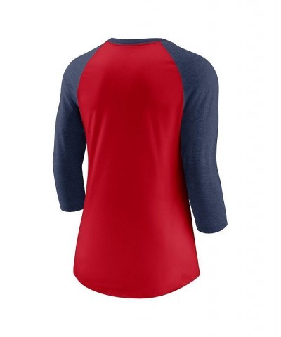 Women's Red Navy Washington Nationals Modern Baseball Arch Tri-Blend Raglan 3/4-Sleeve T-shirt Red, Navy $22.00 Tops