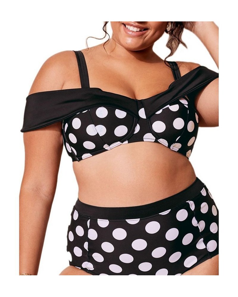 Baylie Women's Plus-Size Swimwear Bra Top Dot black $25.83 Swimsuits