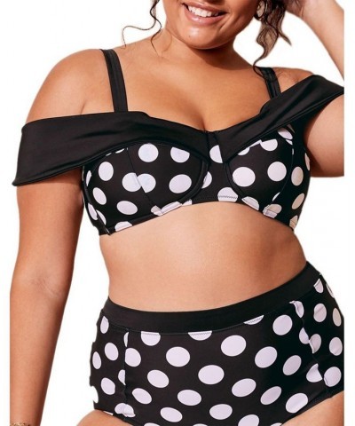 Baylie Women's Plus-Size Swimwear Bra Top Dot black $25.83 Swimsuits