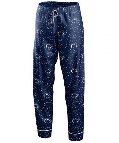 Women's Navy Penn State Nittany Lions Long Sleeve Button-Up Shirt and Pants Sleep Set Navy $33.60 Pajama