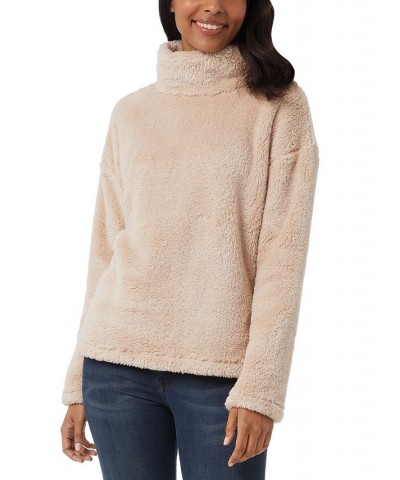 Women's Sherpa Mock-Neck Long-Sleeve Top White $13.28 Tops